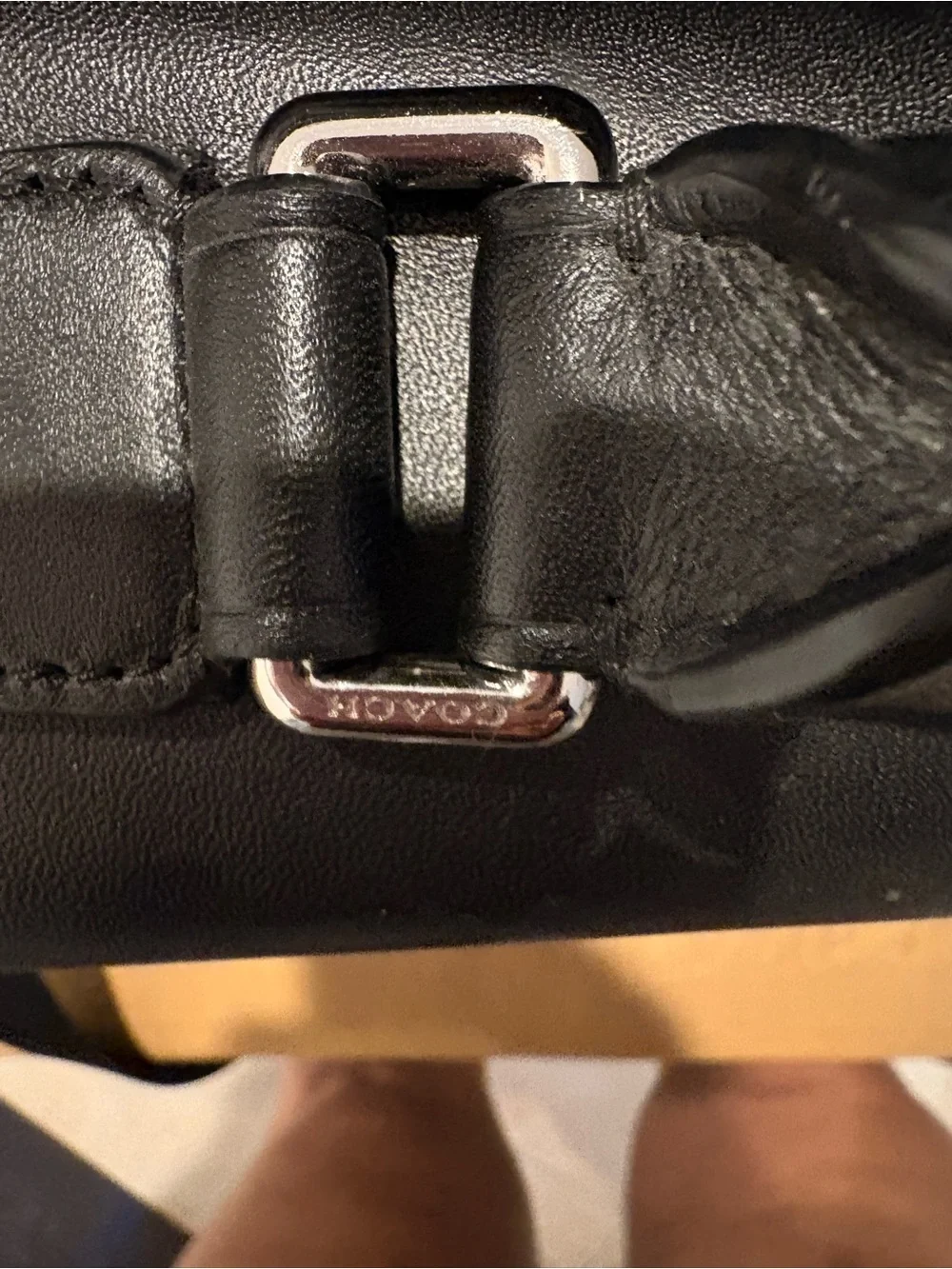 Coach Black Leather Men's Briefcase with Adjustable Strap